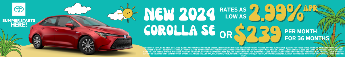 2024 Corolla Offer Asheville NC